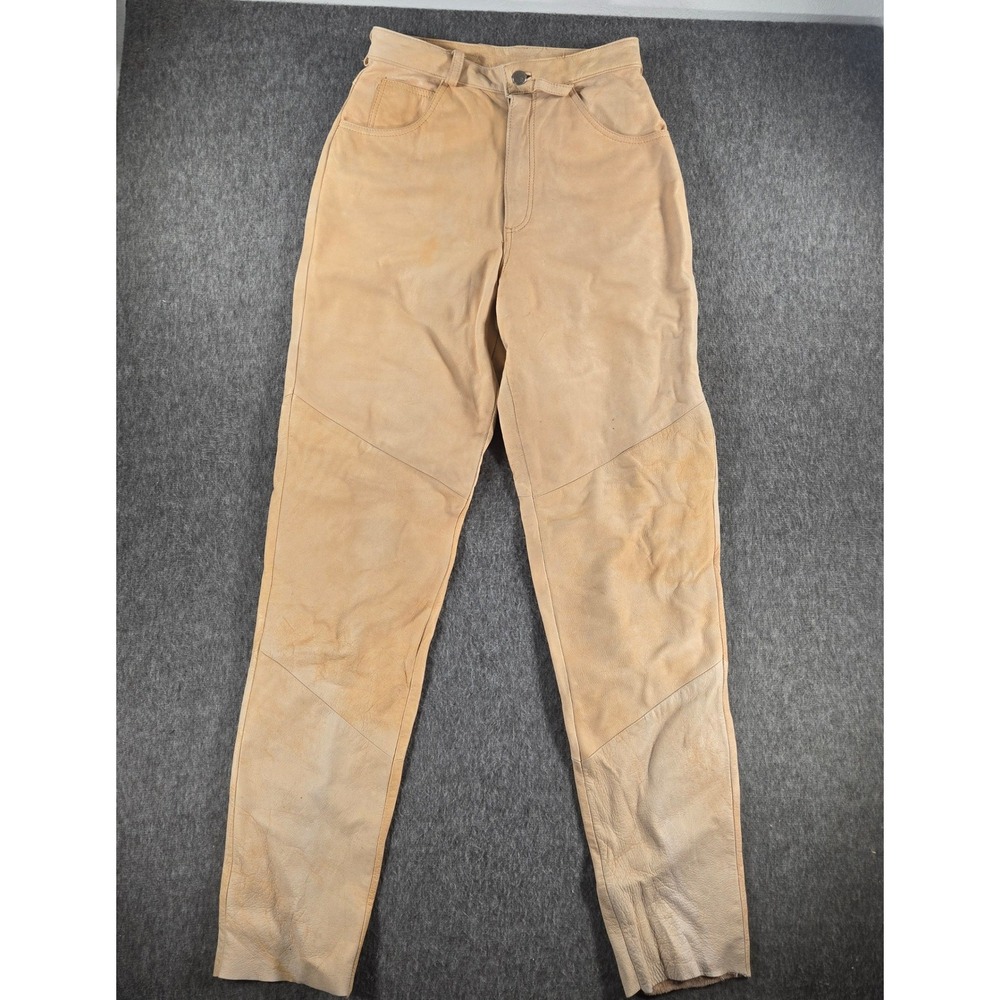 VTG Adventure Bound Wilsons Leather Pants Womens 8 Tan Biker Motorcycle‎ Riding